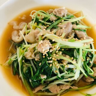 コスパ抜群！豚こま肉と水菜のさっと煮